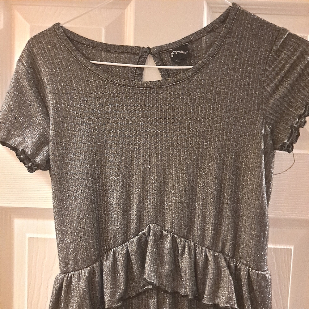 Cute girls silvery glitter romper